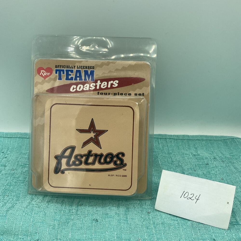 Houston Astros Coaster Set- Rico-Set Of 4 Coasters- MLB From Year 2000 NIP